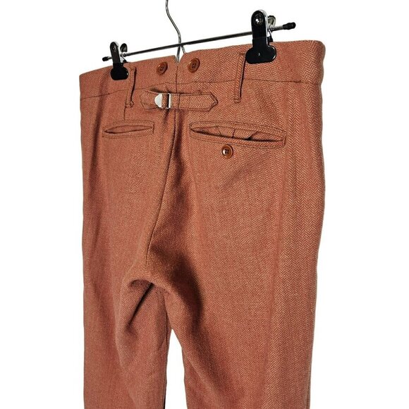Paper‎ Boy Women's Wool Blend Tweed Herringbone Trousers Pants Orange Size 12 - Picture 7 of 14